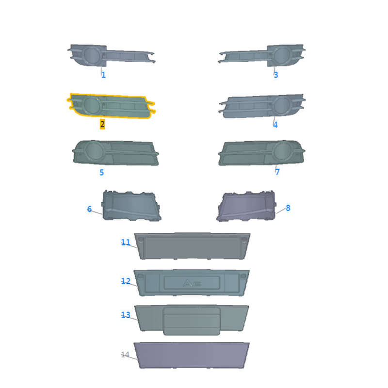 Load image into Gallery viewer, SENP Auto Body Parts Fog Light Grille Right Side Fit For AUDI 4F0 807 682 A