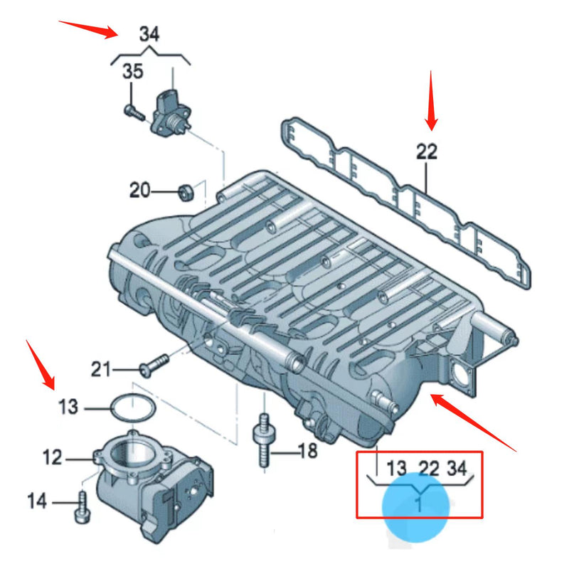 Load image into Gallery viewer, SENP Engine Intake Manifold 06J133201AR Air Intake Manifold For VW