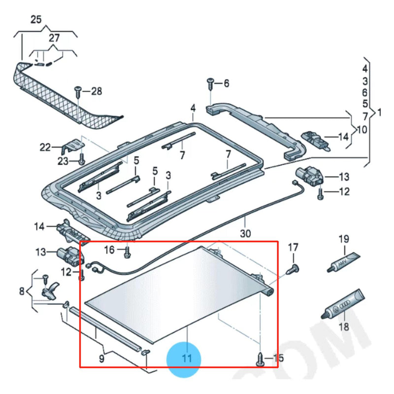 Load image into Gallery viewer, SENP Sunroof Cover Assembly Pearl Grey 1K98773076Z0 Sunshade For VW