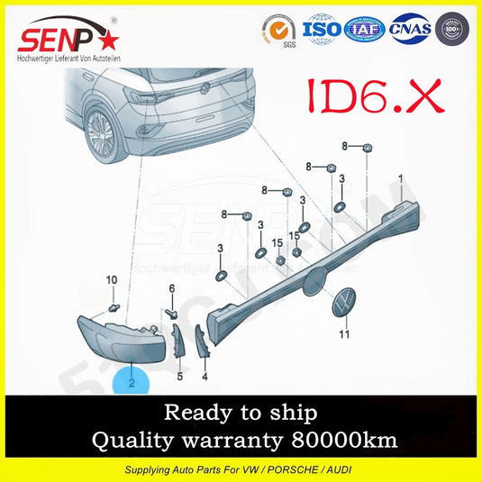 SENP LED TailLight For VW Electric Car Auto Parts ID4X/ID4crozz/ID6crozz/ID6X