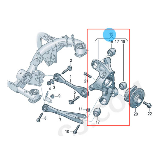 SENP Rear Suspension 1ED505433 Knuckle Housing Left For VW Audi Q4