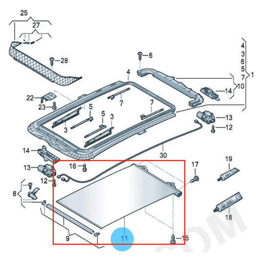 SENP Sunroof Cover Assembly Pearl Grey 1K98773076Z0 Sunshade For VW