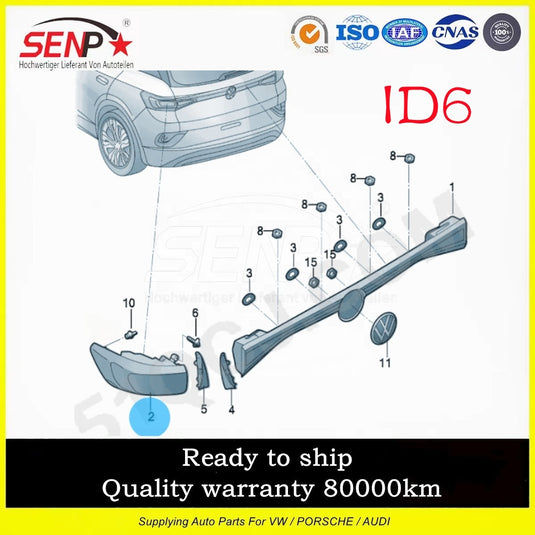 SENP LED TailLight For VW Electric Car Auto Parts ID4X/ID4crozz/ID6crozz/ID6X