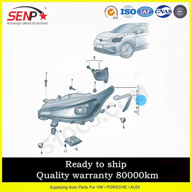 Load image into Gallery viewer, Senp Body Spare Parts LED Headlight for VW Electric Car Auto Parts: ID.4/ID4.X/ID.6/ID6.X
