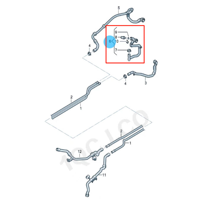 SENP Water Hose With Temp Sensor 1EA121053D For VW ID3 ID4 ID5 ID6 Audi Q5