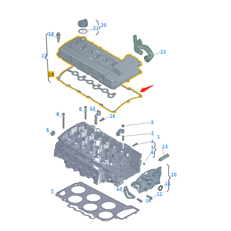 Load image into Gallery viewer, SENP Engine Spare Parts Valve Cover Gasket OEM 03H 103 483 C Fit For vw
