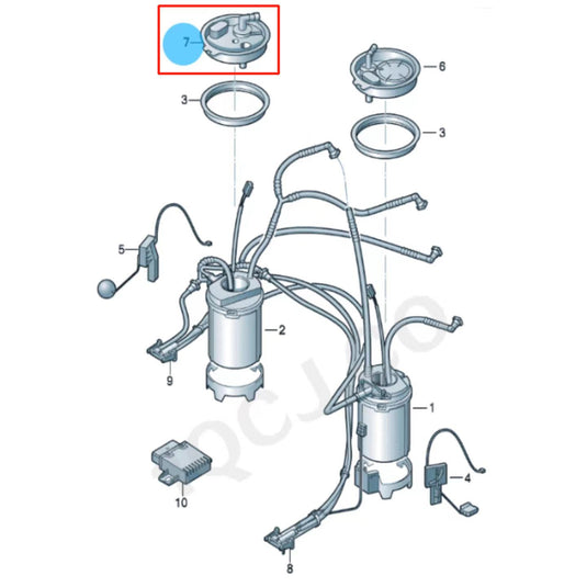 SENP Engine Fuel Pump Flange With Pressure Regulator 7L0919679A Fuel Filter For Porsche VW