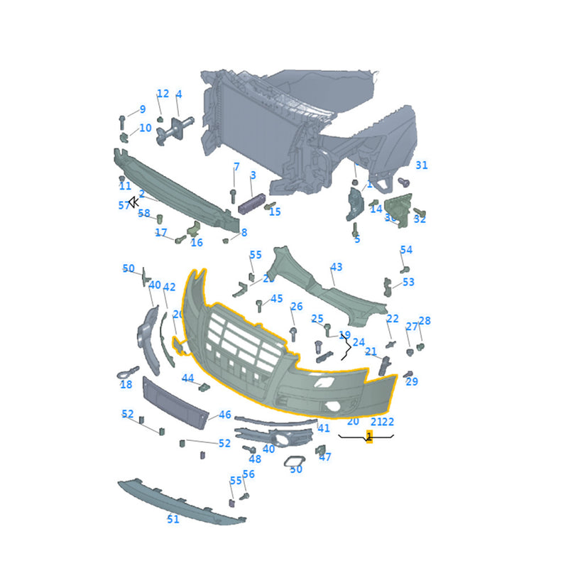 Load image into Gallery viewer, SENP Auto Car Parts Front Bumper Body Kits For AUDI A6  OEM 4F0 807 105 AB
